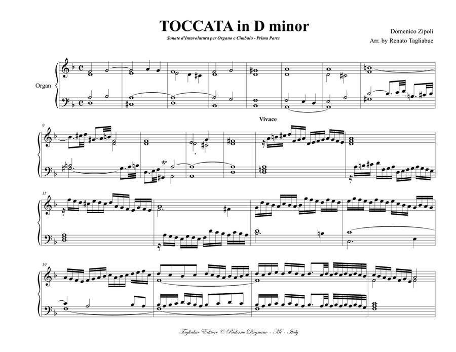TOCCATA in D minor - Zipoli - From Sonate d’Intavolatura per Organo e Cimbalo Organ Solo scores gallery preview page 2