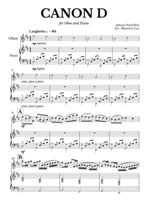 Canon in D for Oboe and Piano