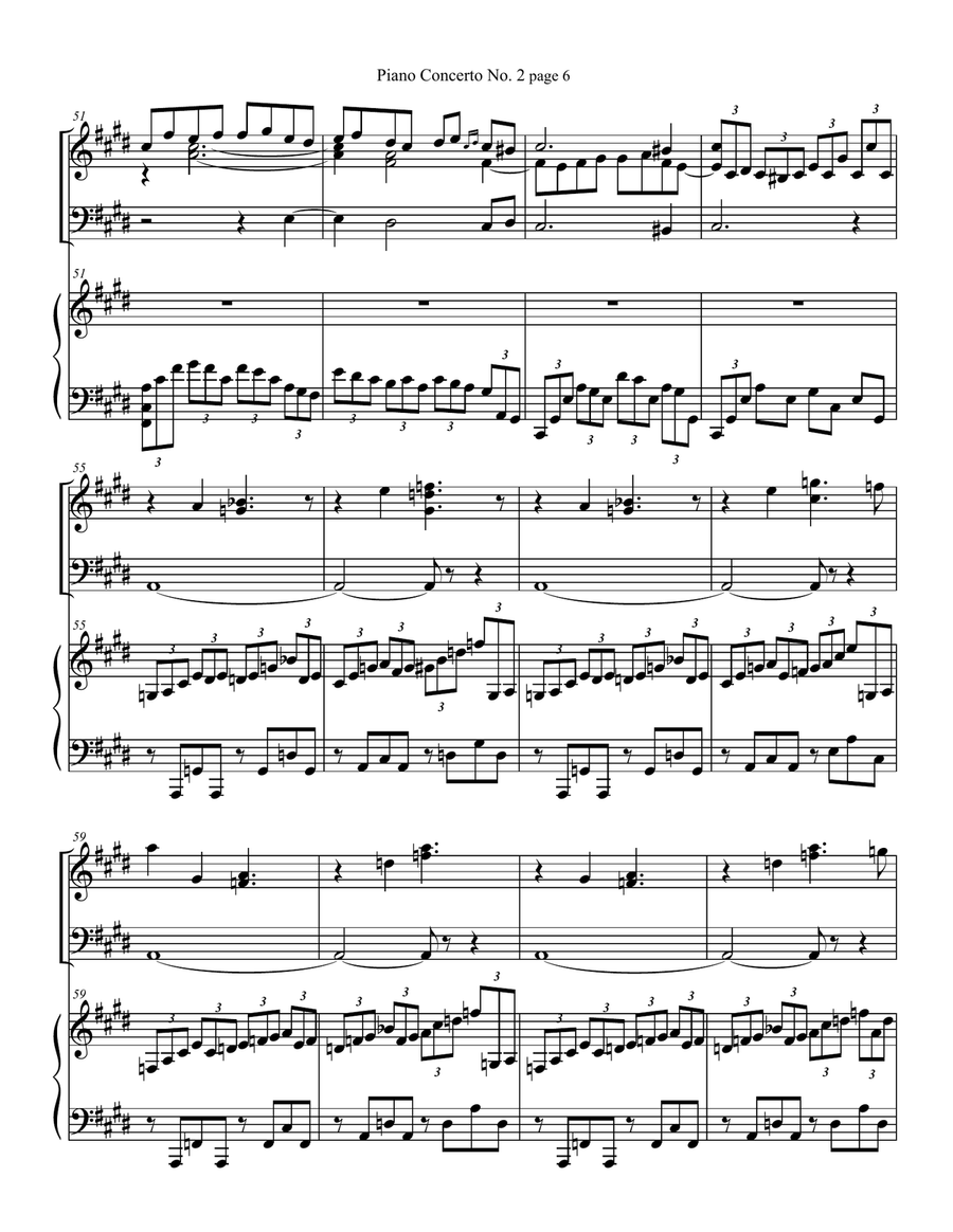 Piano Concerto No.2, Op.18: II. Adagio sostenuto String Orchestra scores gallery preview page 6
