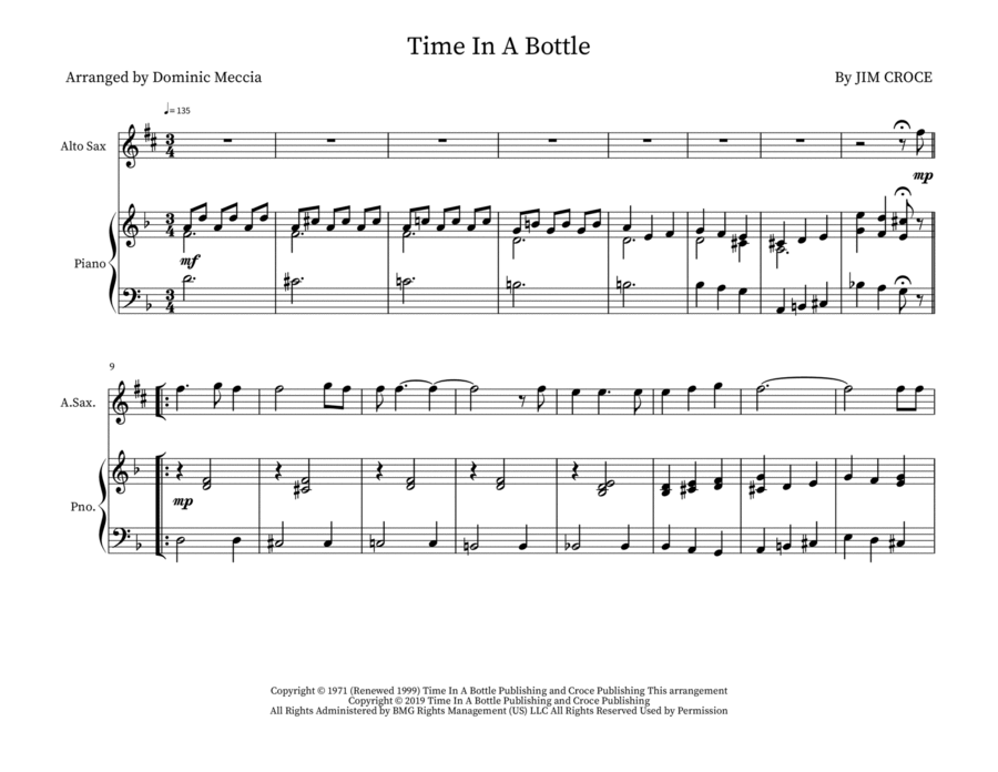 Time In A Bottle Time In A Bottle Woodwind Duet scores gallery preview page 1