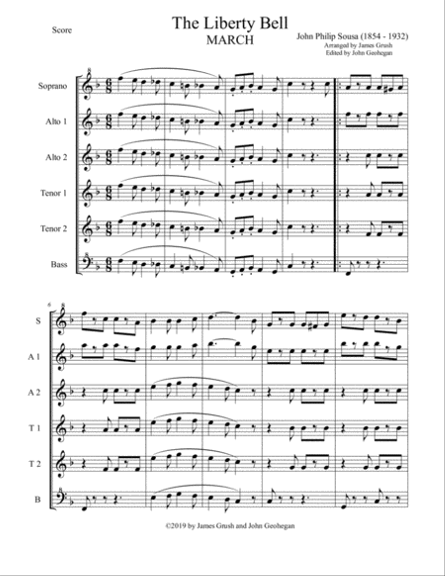 Liberty Bell (March) for Recorder Sextet Recorder scores gallery preview page 3