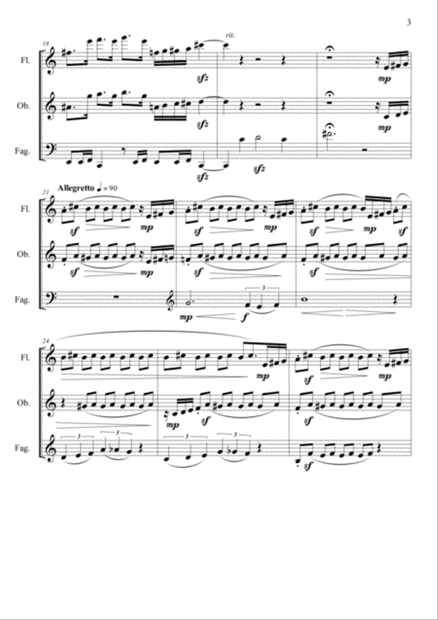 Three Miudilhas for Woodwind Trio - 3. Miudilha-Finale Woodwind Trio scores gallery preview page 3