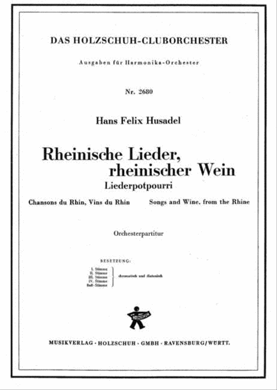 Rheinische Lieder, rheinischer Wein Accordion Orchestra scores gallery preview page 1
