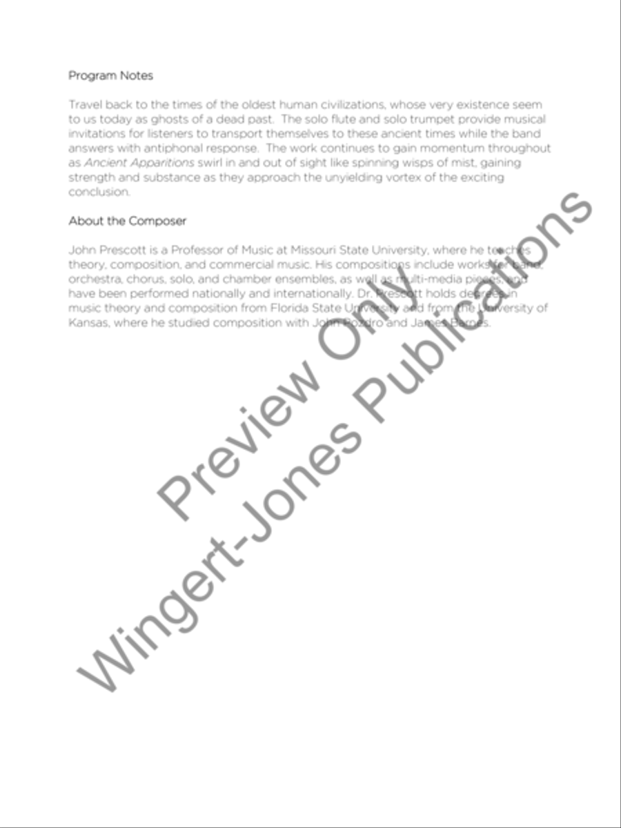 Ancient Apparitions Concert Band scores gallery preview page 3