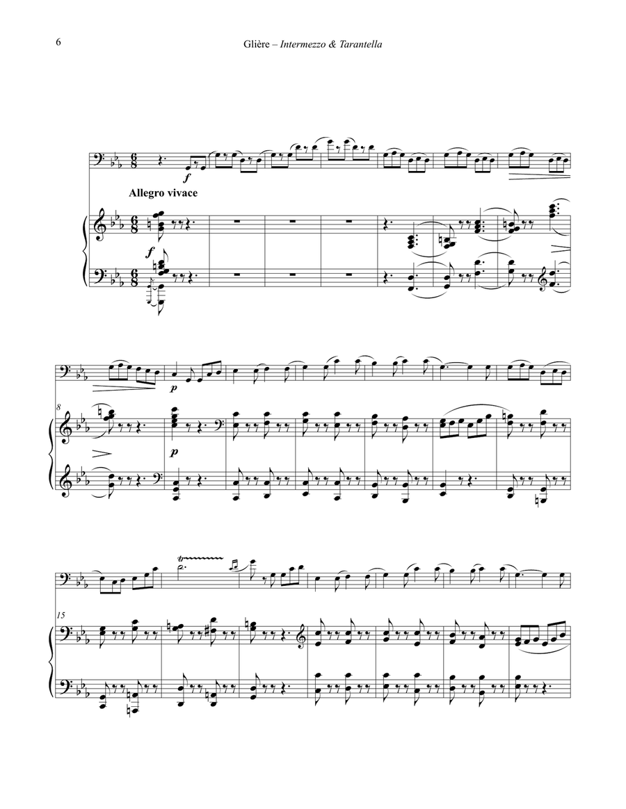 Intermezzo and Tarantella for Euphonium & Piano Euphonium scores gallery preview page 6