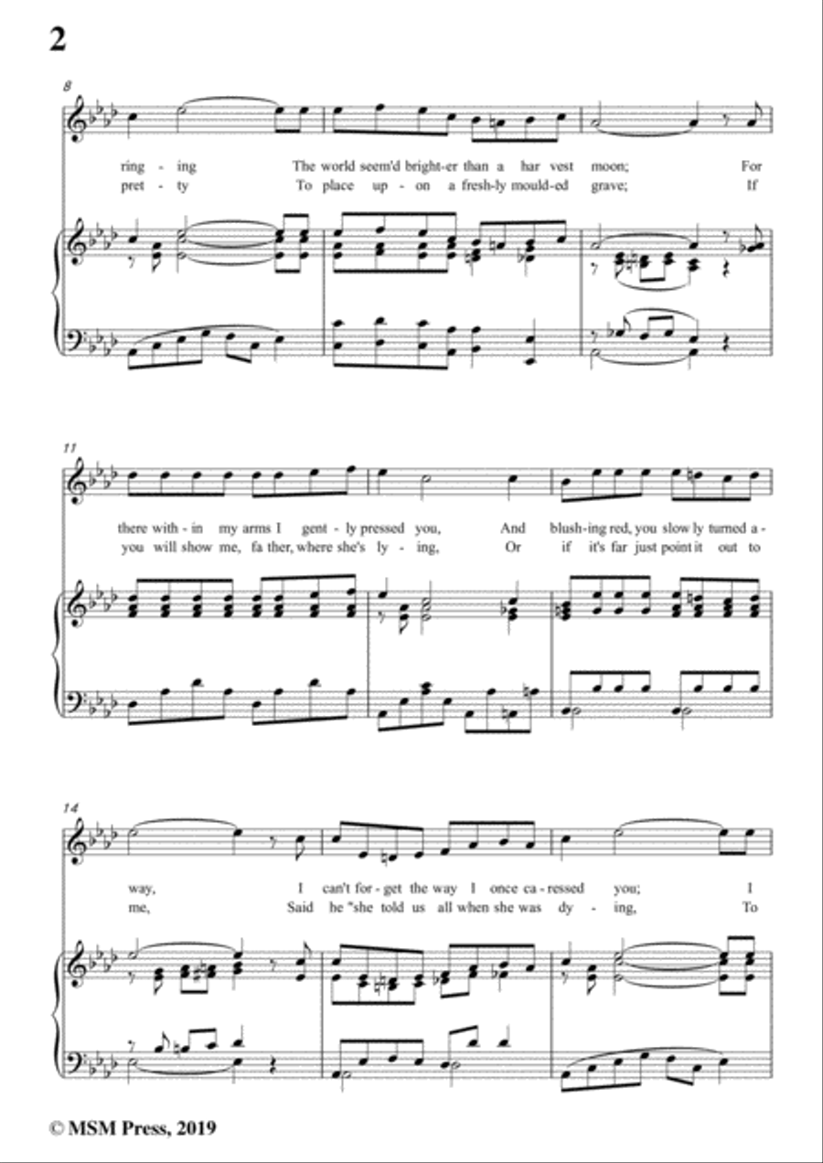 Egbert Van Alstyne-In The Shade of the Old Apple Tree,in A flat Major,for Voice&Piano Voice scores gallery preview page 4