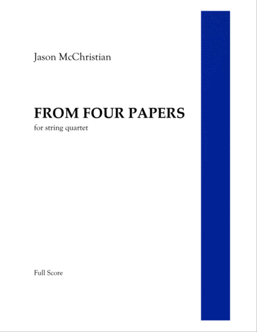 From Four Papers - for String Quartet String Quartet scores gallery preview page 1