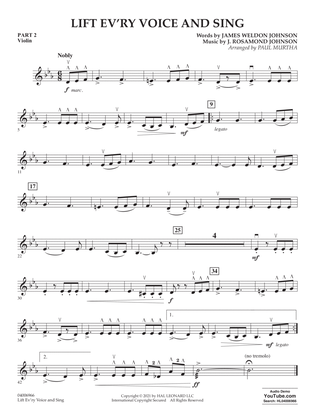 Lift Ev'ry Voice And Sing (arr. Paul Murtha) - Pt.2 - Violin