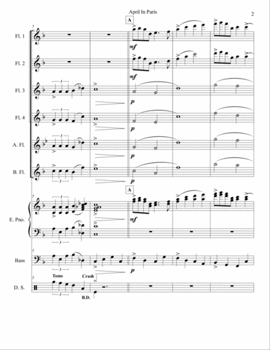 April In Paris Woodwind Ensemble scores gallery preview page 2