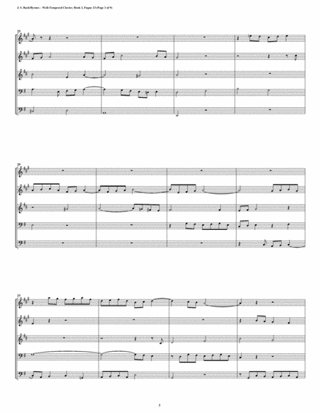 Fugue 23 from Well-Tempered Clavier, Book 2 (Brass Quintet) image number null