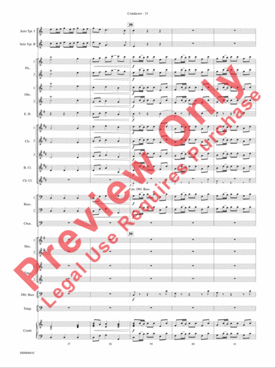 Concerto in C Major for Two Trumpets (I. Allegro, II. Largo, III. Allegro) Concert Band scores gallery preview page 35
