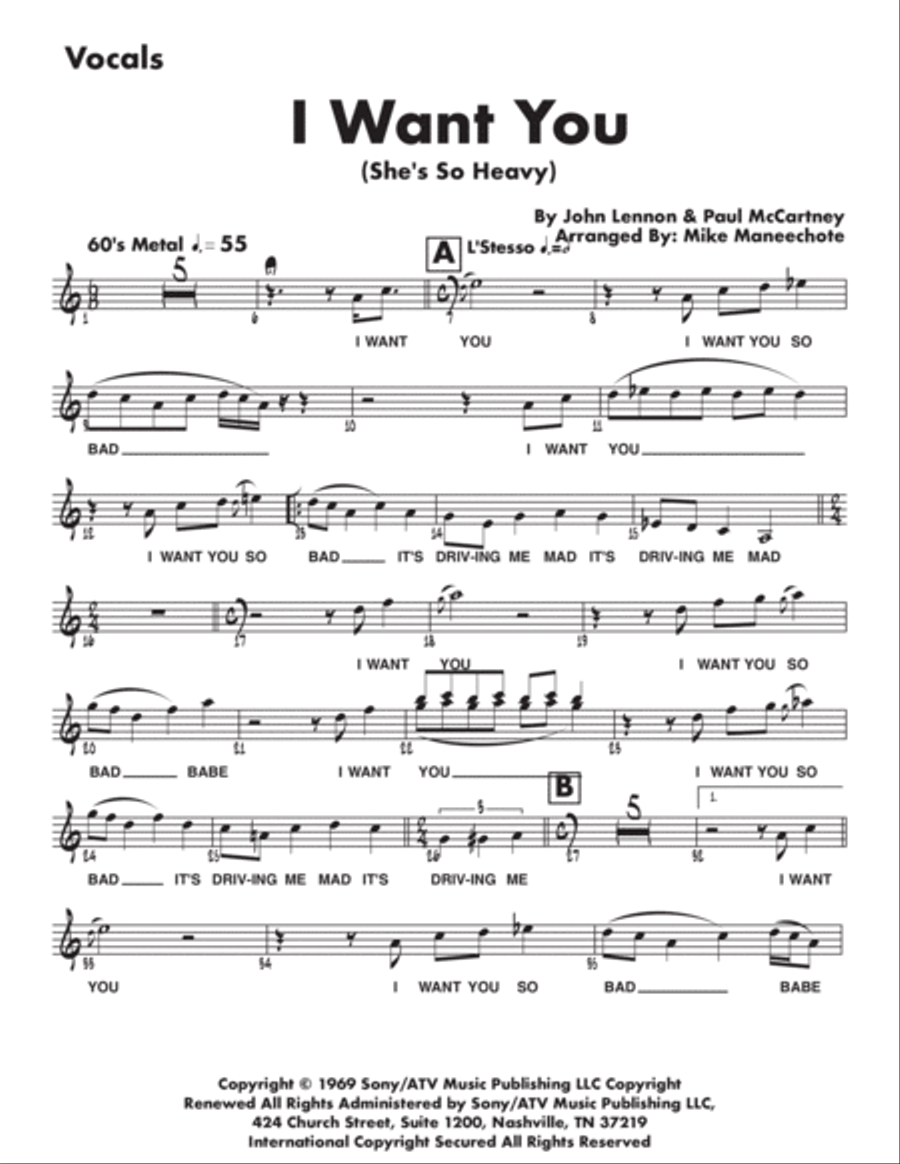I Want You (she's So Heavy) Alto Saxophone scores gallery preview page 2