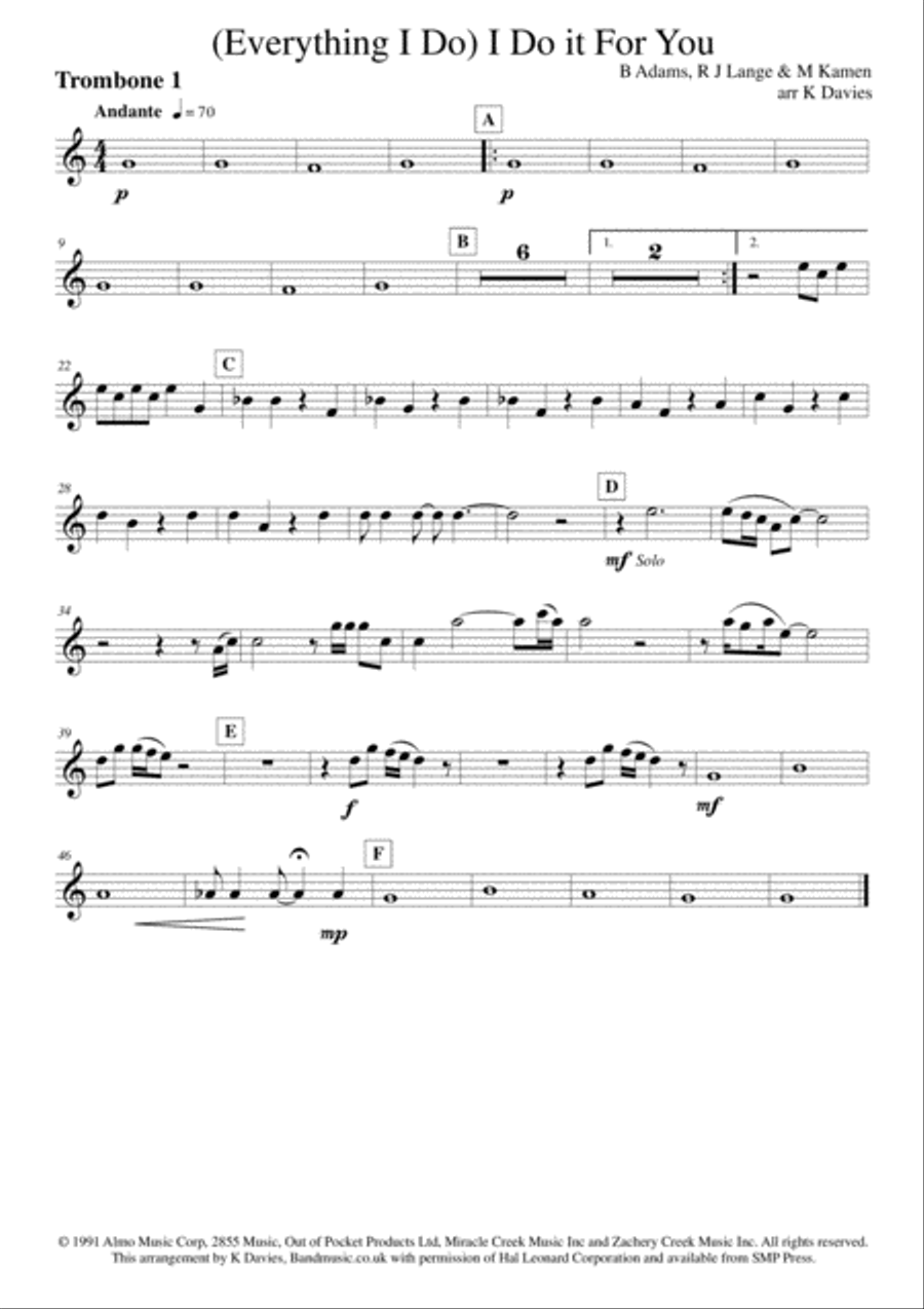 (Everything I Do) I Do It For You Small Ensemble scores gallery preview page 6