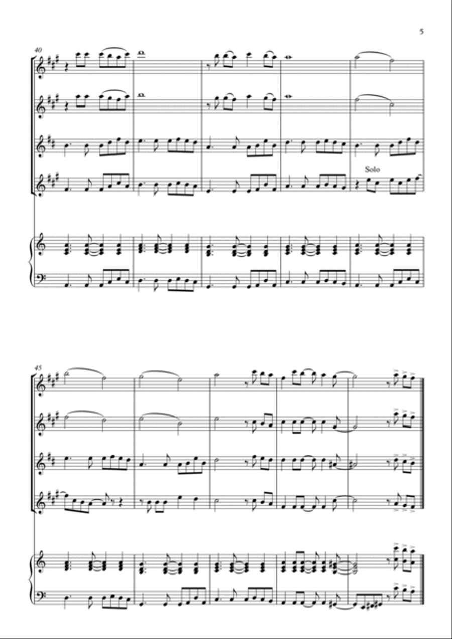 Flowers Saxophone Quartet scores gallery preview page 5