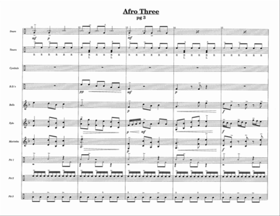 Afro Three w/Tutor Tracks Percussion Ensemble scores gallery preview page 5