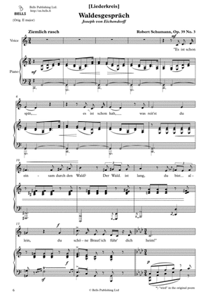 Waldesgesprach, Op. 39 No. 3 (C Major)