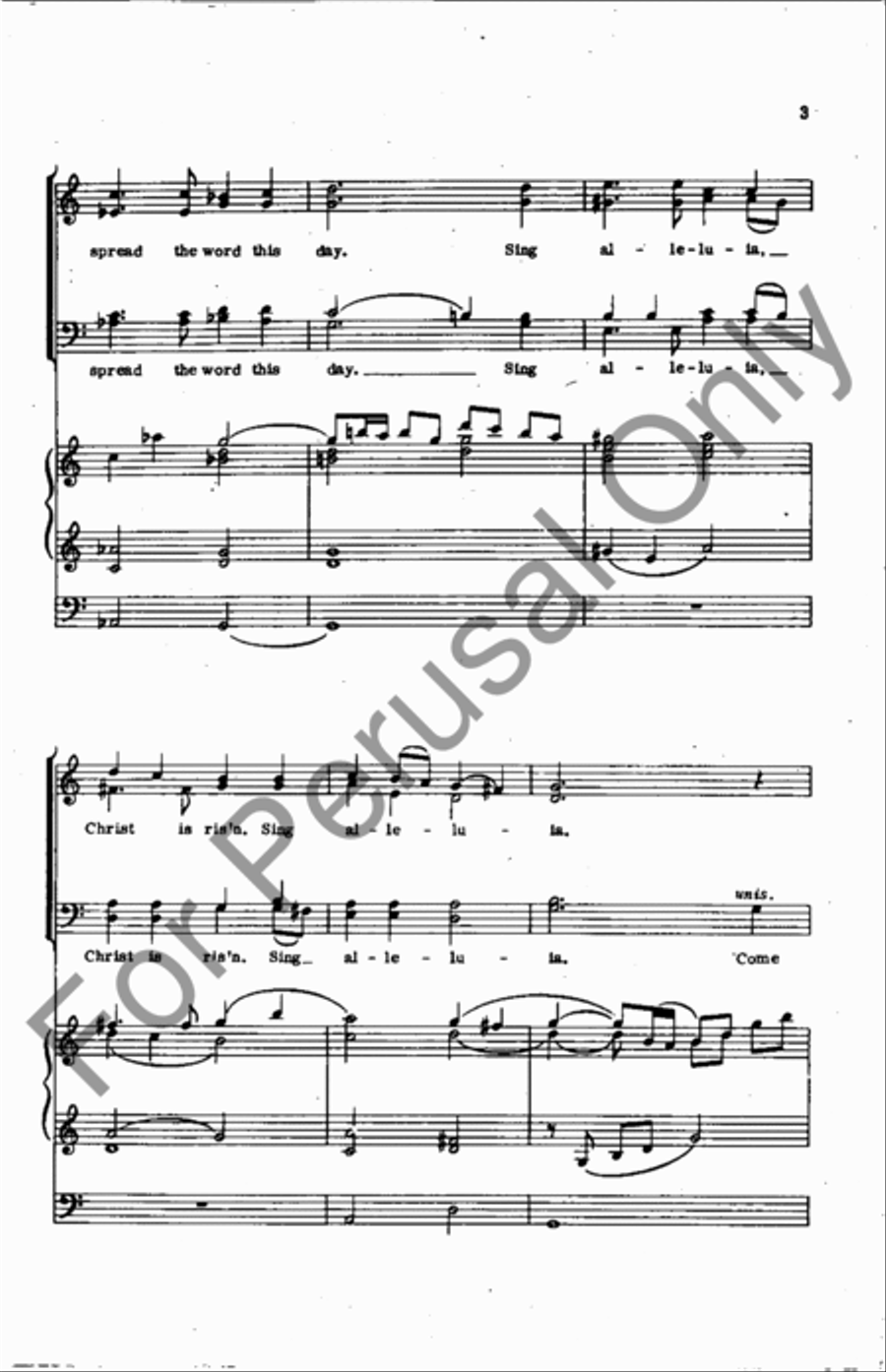 Alleluia, Christ Is Risen 4-Part scores gallery preview page 3