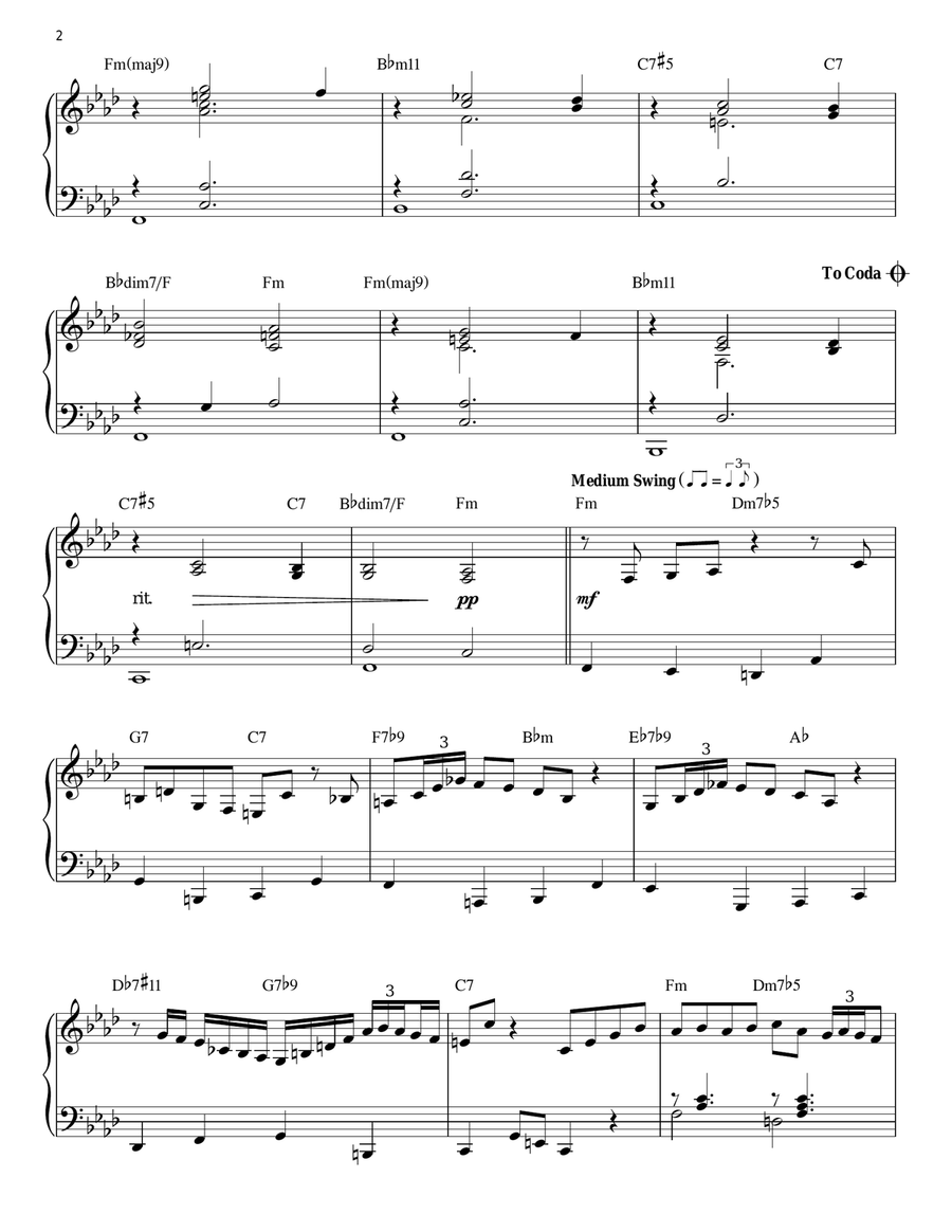 Django (arr. Brent Edstrom) Piano Solo scores gallery preview page 2