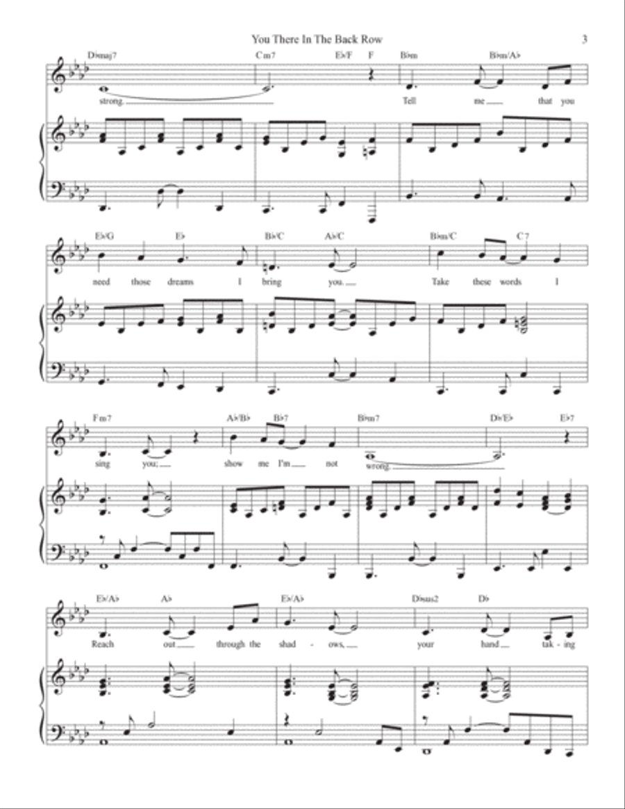 You There In The Back Row Piano, Vocal, Guitar scores gallery preview page 3