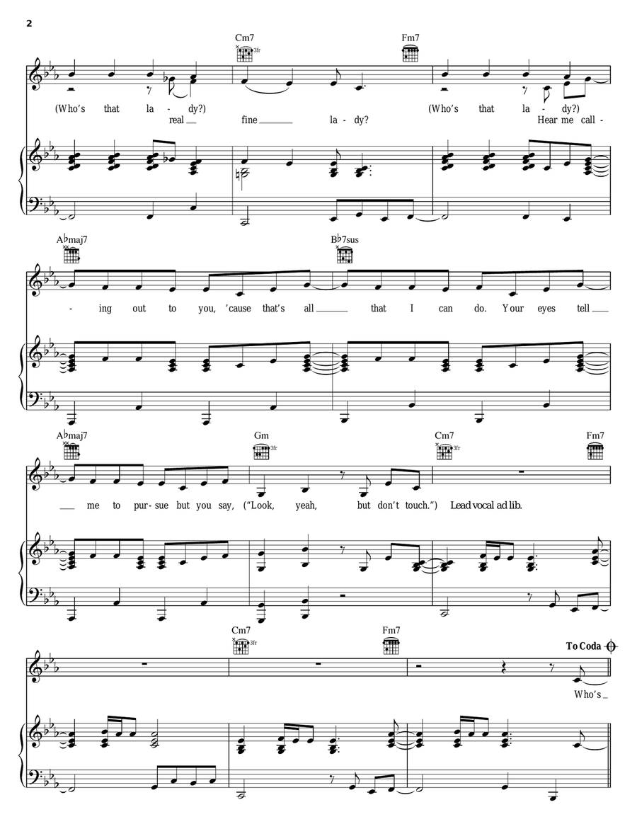That Lady, Pt. 1/That Lady, Pt. 2 Piano, Vocal, Guitar scores gallery preview page 2