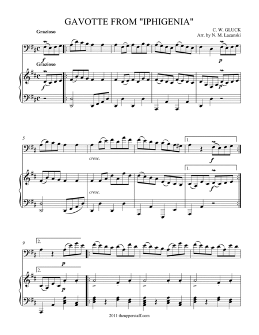 Gavotte from Iphegenia Piano scores gallery preview page 3