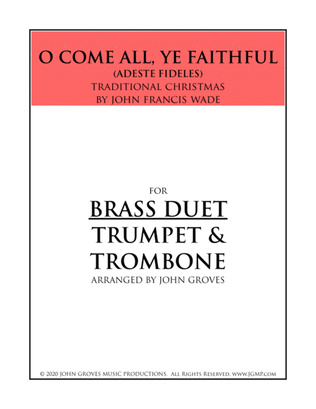 Book cover for O Come, All Ye Faithful (Adeste Fideles) - Trumpet & Trombone (Duet)