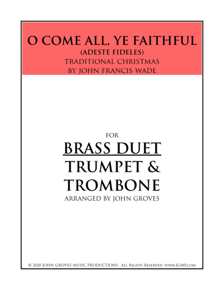 O Come, All Ye Faithful (Adeste Fideles) - Trumpet & Trombone (Duet) image number null