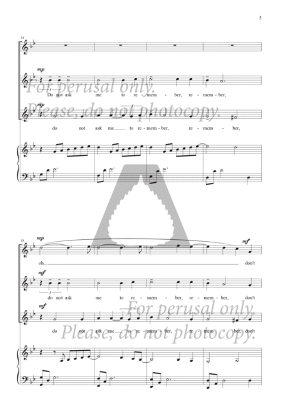 Do Not Ask Me to Remember SSA - Sheet Music page 4