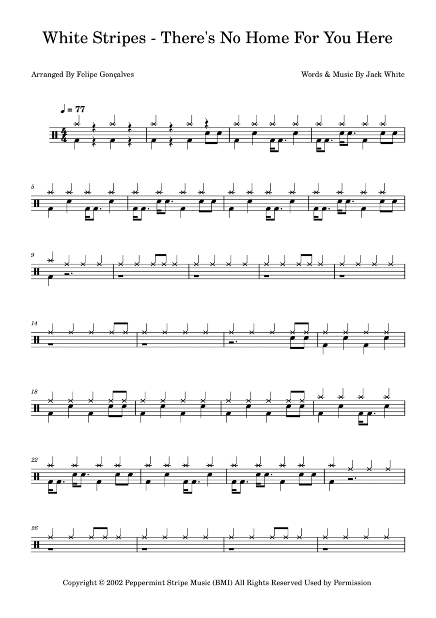 There's No Home For You Here Drum Set scores gallery preview page 1