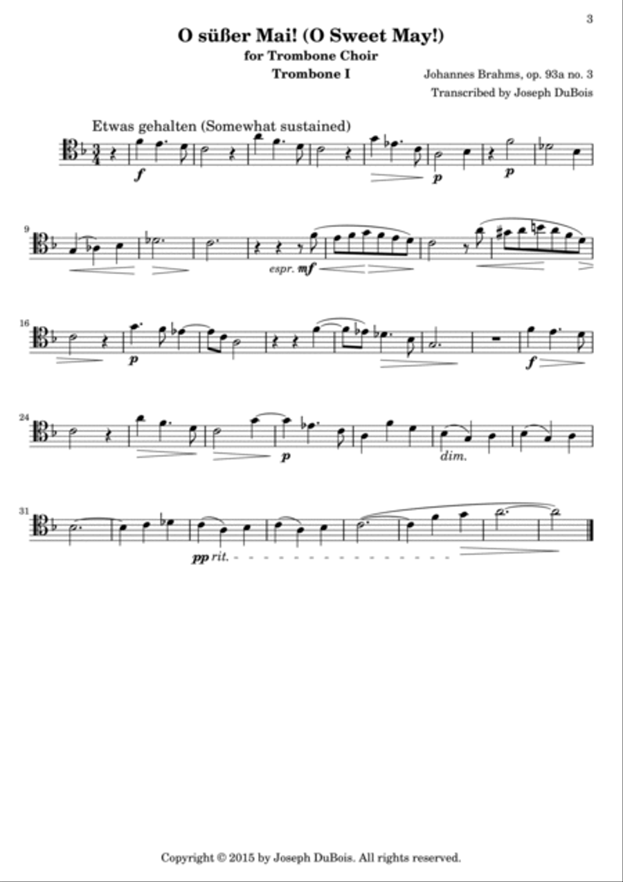 O süßer Mai! O süßer Mai! Brass Ensemble scores gallery preview page 4