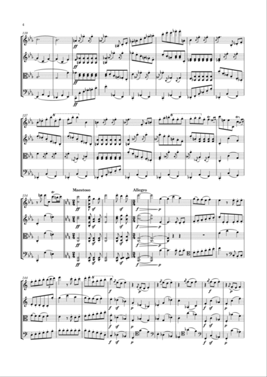 Beethoven - String Quartet No.12 in in E flat major, Op.127 String Quartet scores gallery preview page 5