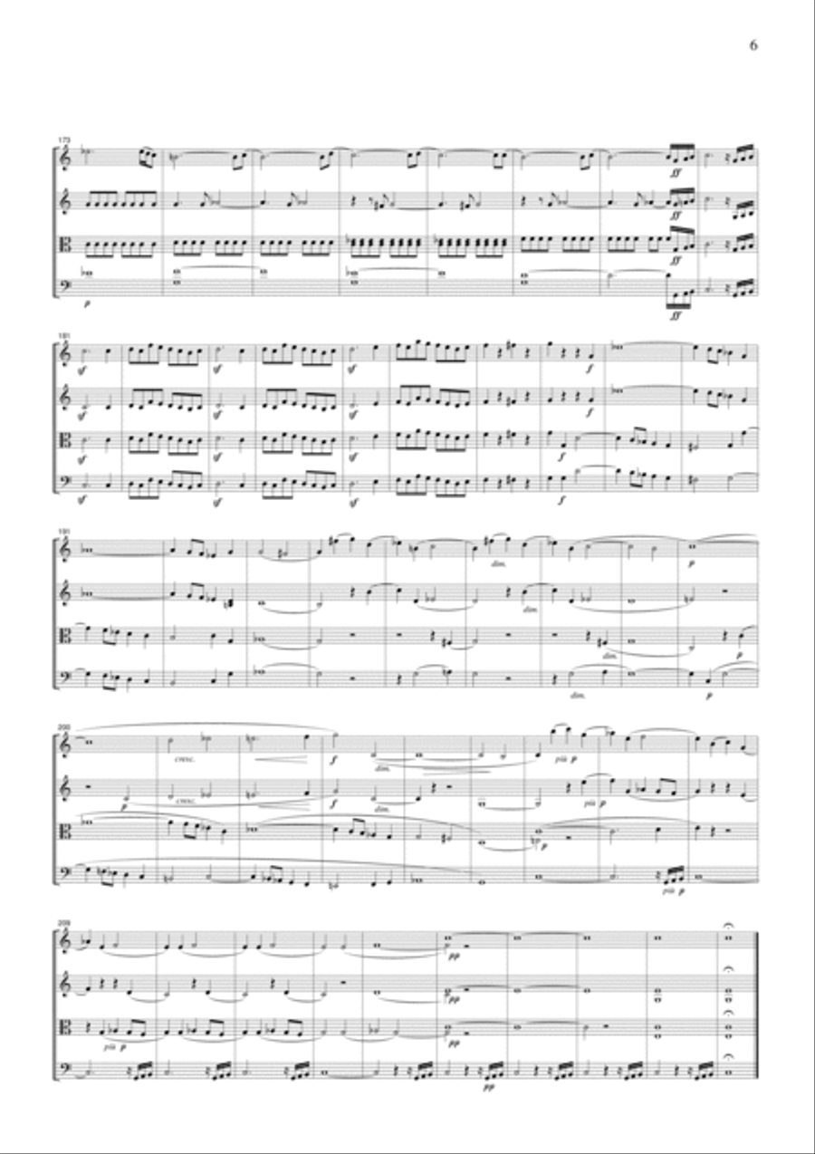 Gluck Ifigenia en Aulide Overture, for string quartet, CG303 String Quartet scores gallery preview page 6