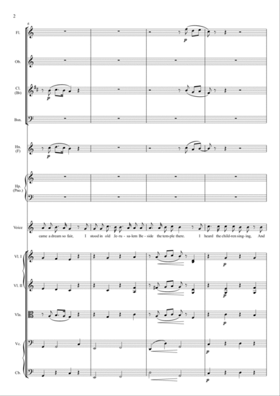 The Holy City for Medium High Voice and Chamber Ensemble in C Major - Score Only