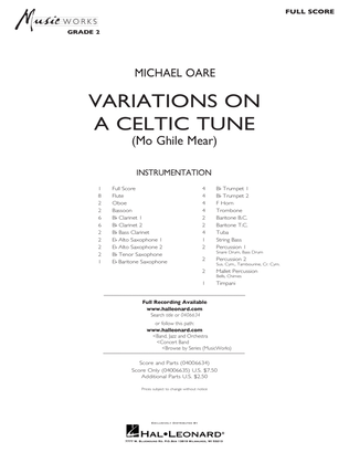 Variations on a Celtic Tune (Mo Ghile Mear) - Full Score