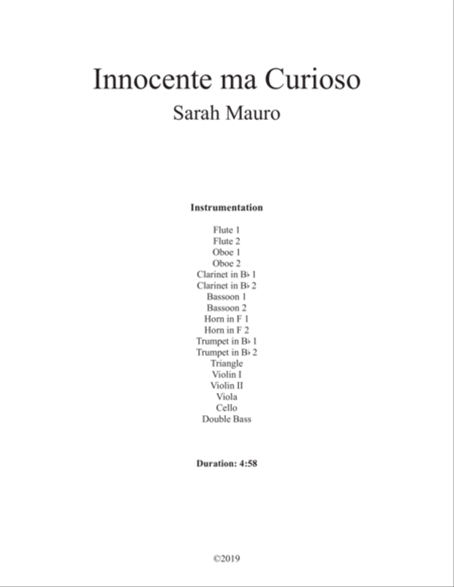 Innocente ma Curioso Full Orchestra scores gallery preview page 1