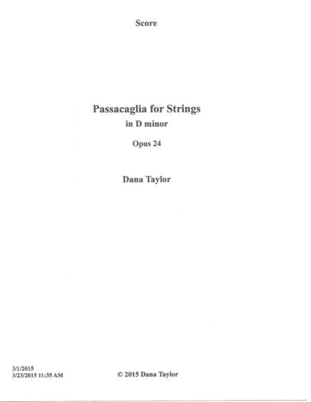 Passacaglia for Strings, Opus 24 image number null