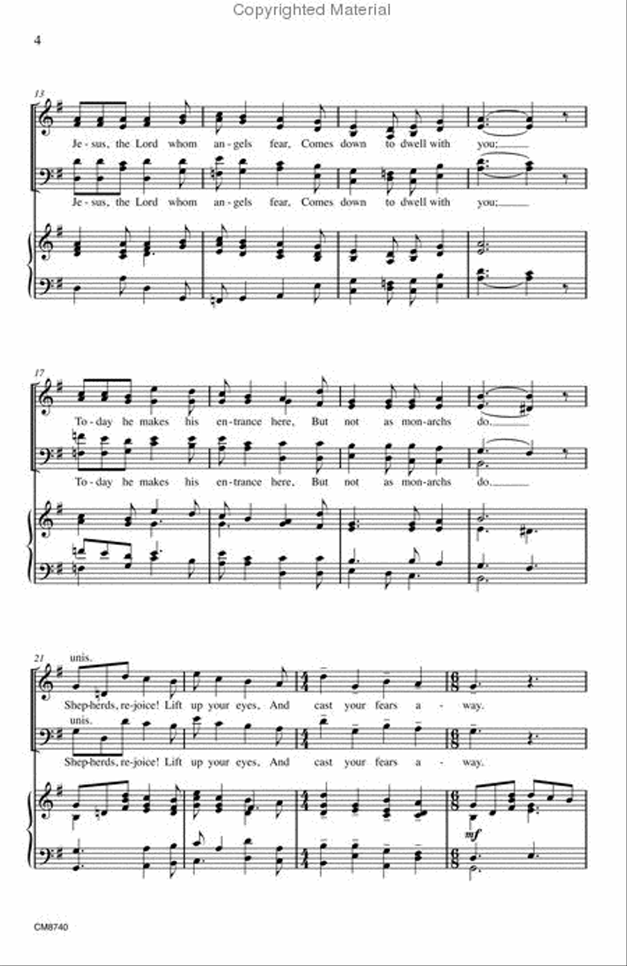 Shepherds, Rejoice! 4-Part scores gallery preview page 3