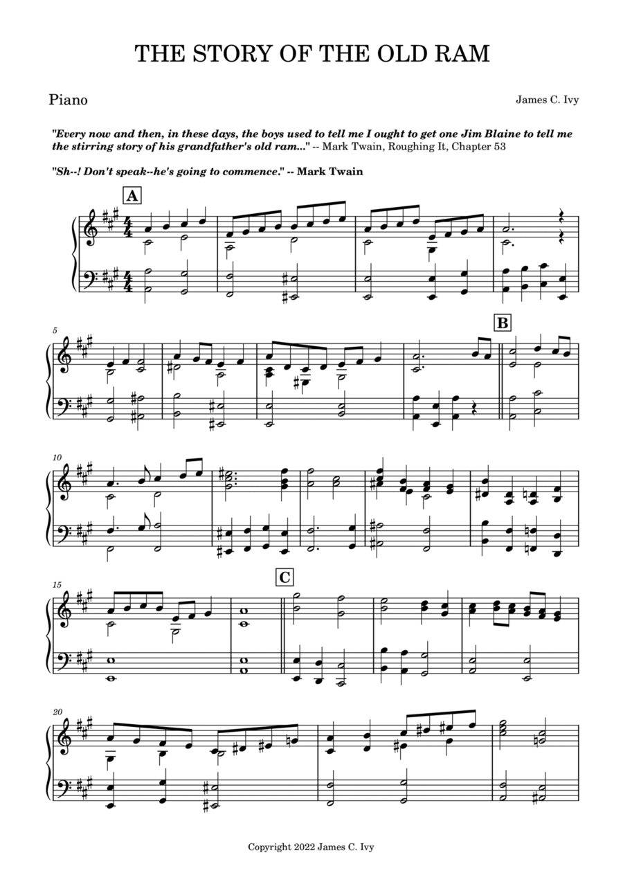 The Story of the Old Ram Piano Solo scores gallery preview page 1