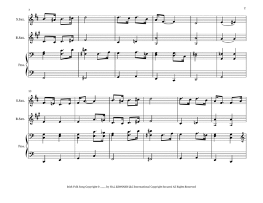 Too Ra Loo Ra Loo Ral (That's An Irish Lullaby) Small Ensemble scores gallery preview page 2