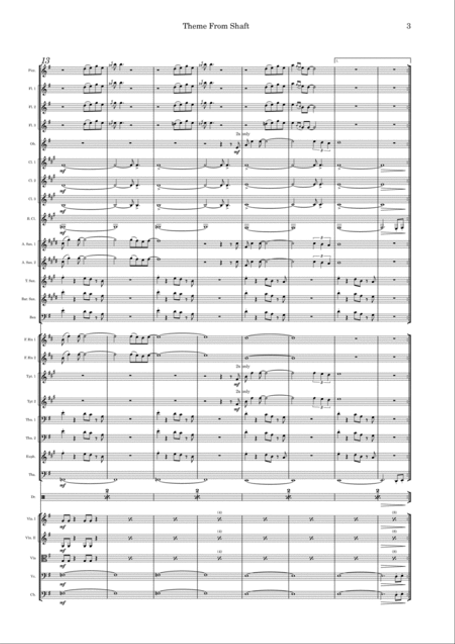 Theme From Shaft Full Orchestra scores gallery preview page 3