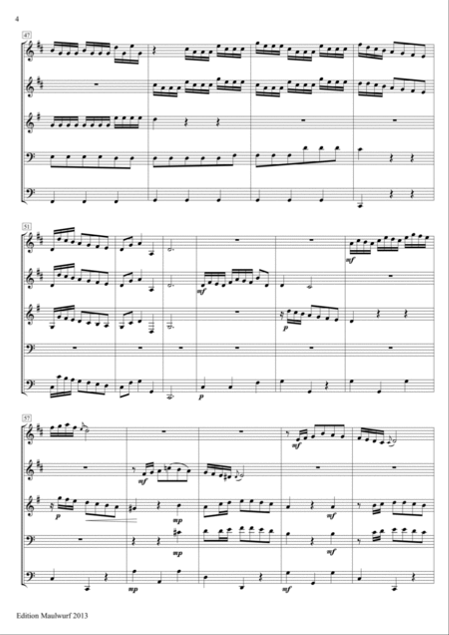 Concerto in C Brass Quintet scores gallery preview page 6