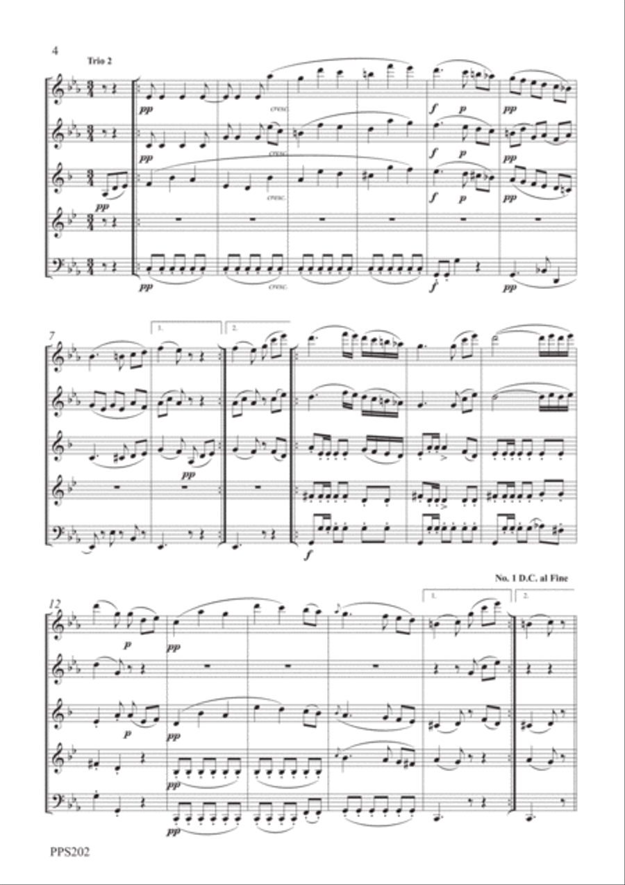 SCHUBERT 5 MINUETS D.89 FOR WOODWIND QUINTET Woodwind Quintet scores gallery preview page 4