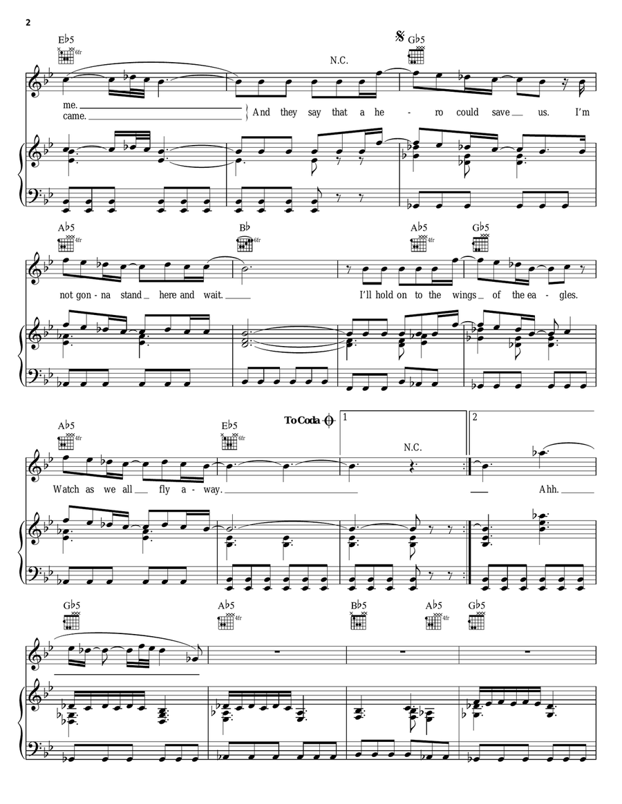 Hero Piano, Vocal, Guitar scores gallery preview page 2