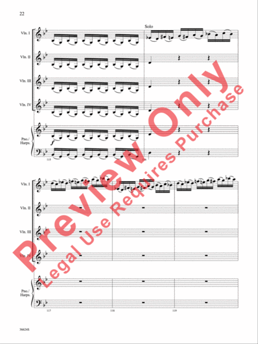 Violins Go Vivaldi -- Two Movements for Violin Quartet Small Ensemble scores gallery preview page 23