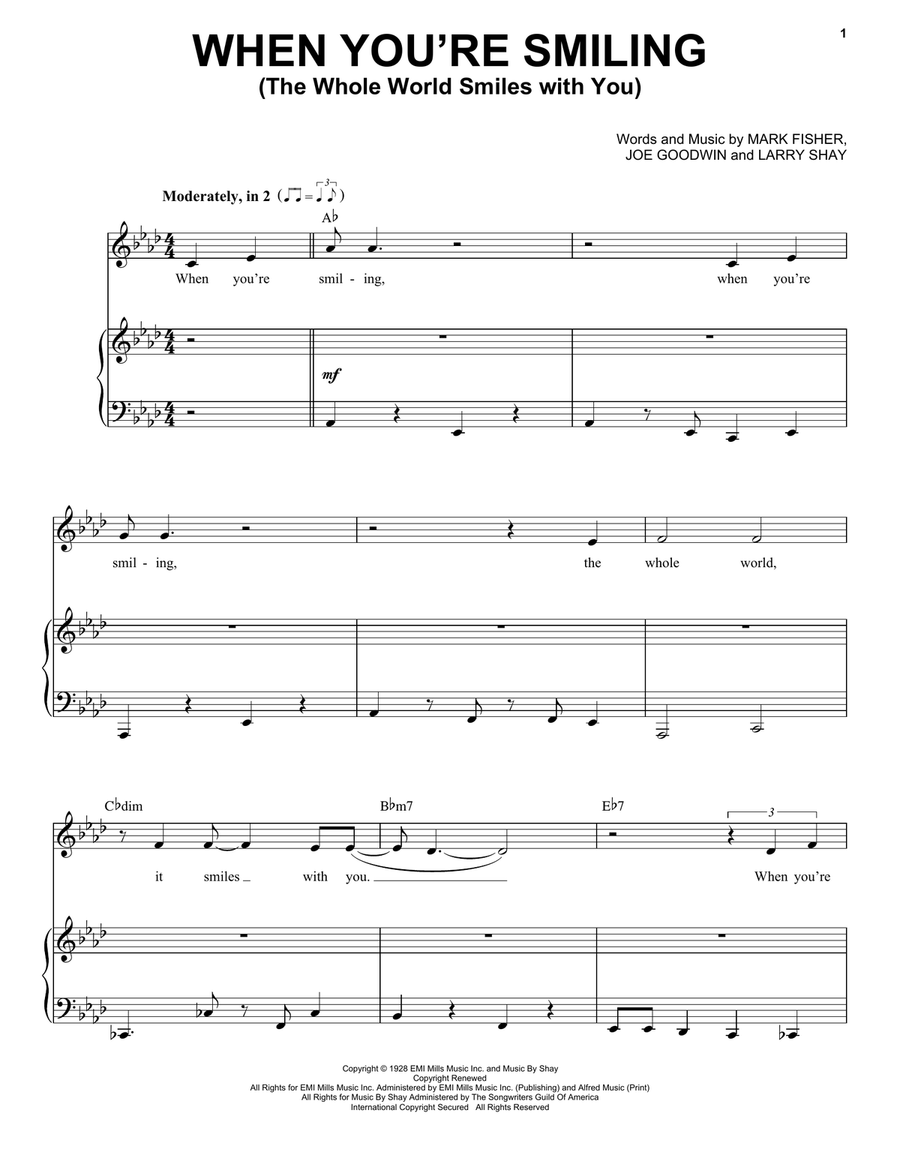 When You're Smiling When You're Smiling Voice scores gallery preview page 1
