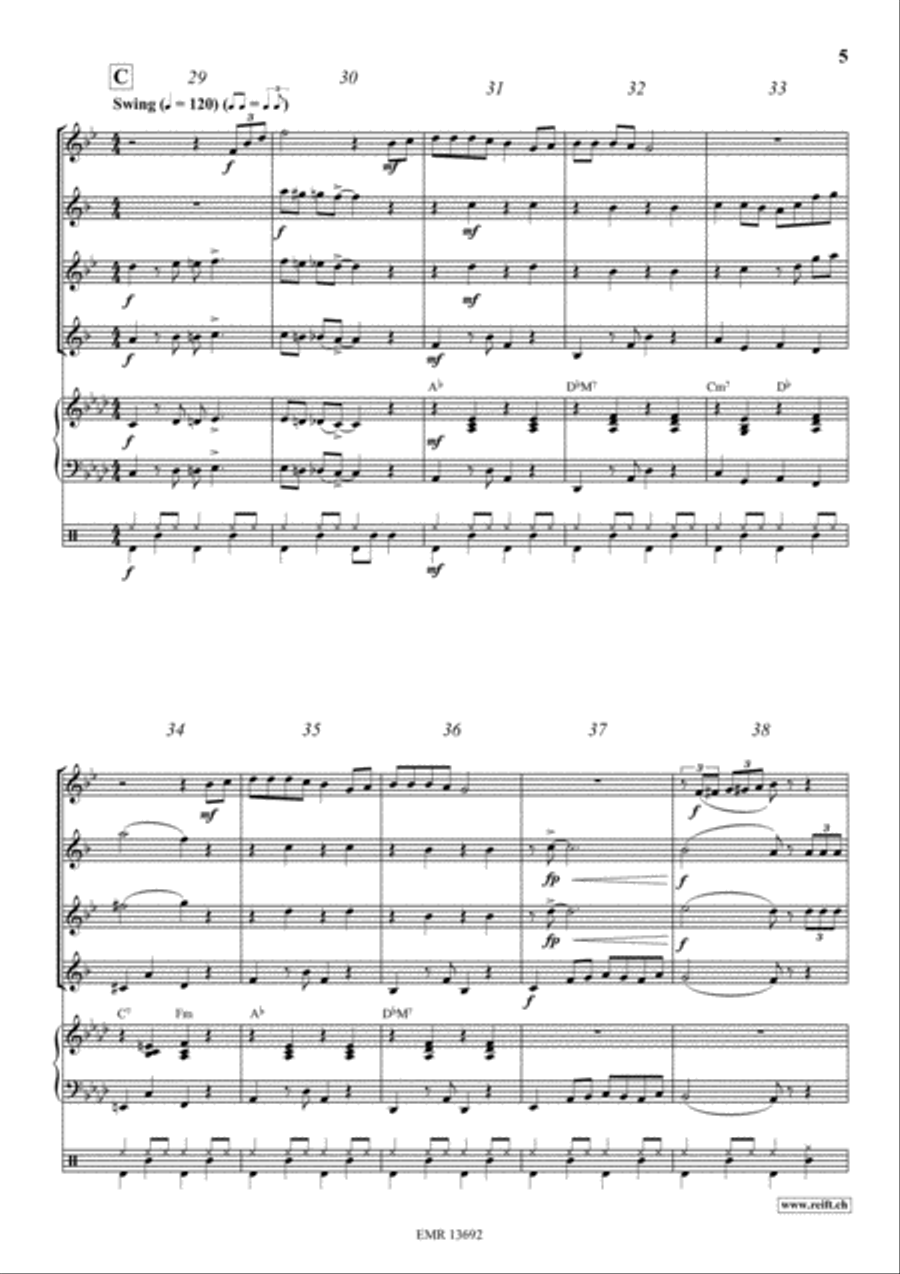 Yankee Doodle Yankee Doodle Saxophone Quartet scores gallery preview page 5