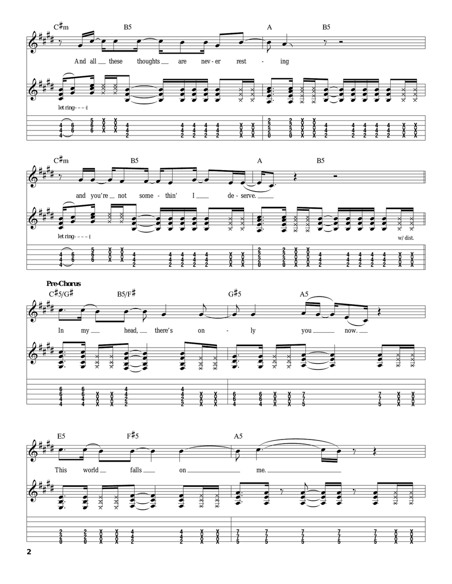 Let Me Go Acoustic Guitar scores gallery preview page 2
