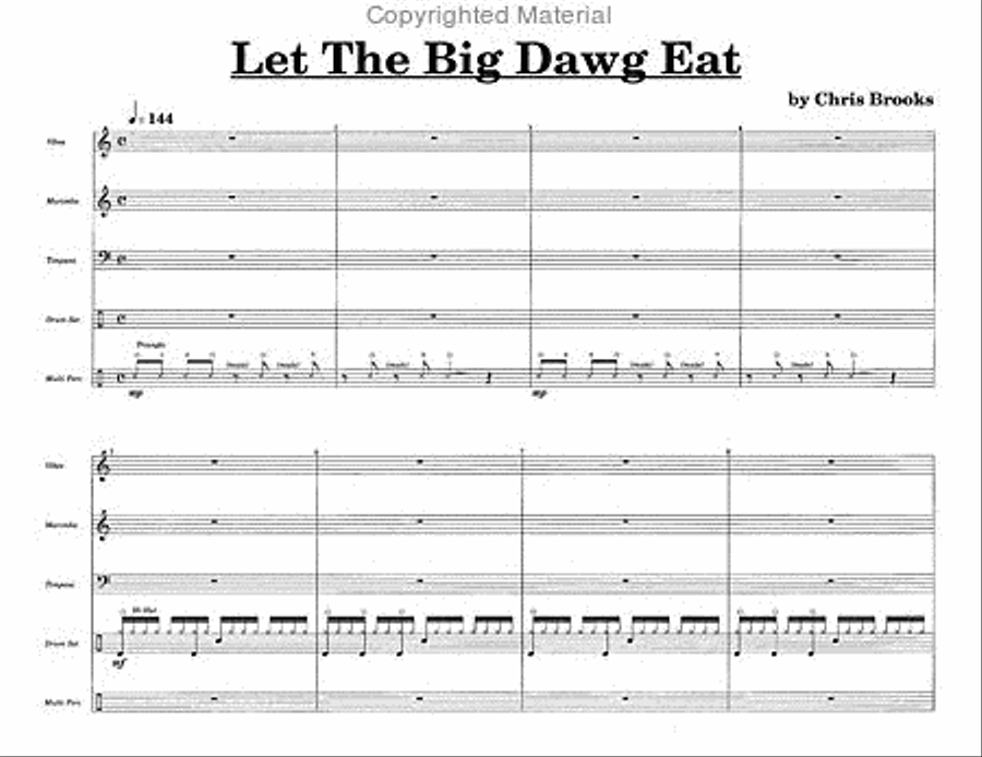 Let The Big Dawg Eat Percussion Ensemble scores gallery preview page 2