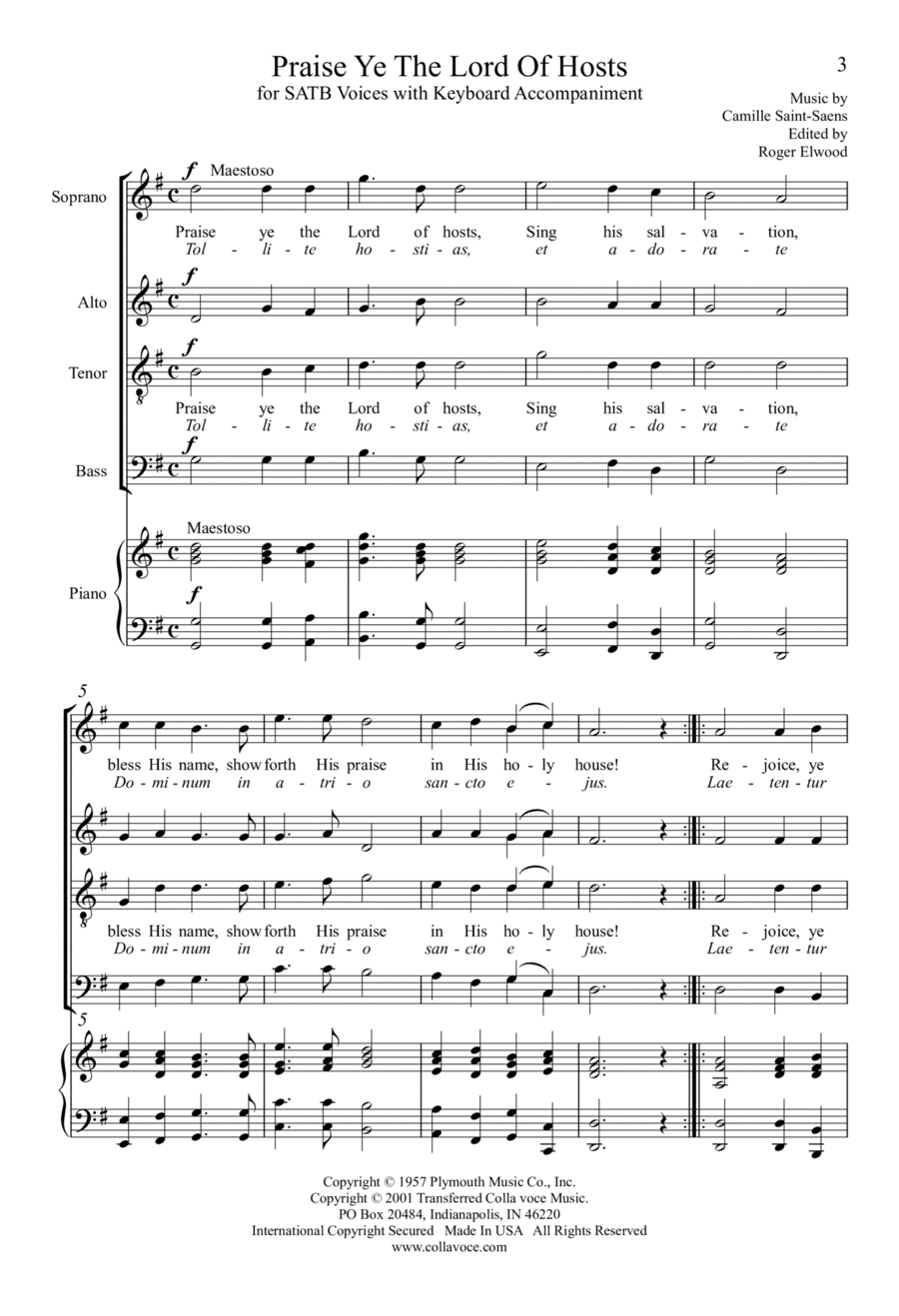 Praise Ye The Lord Of Hosts 4-Part scores gallery preview page 1