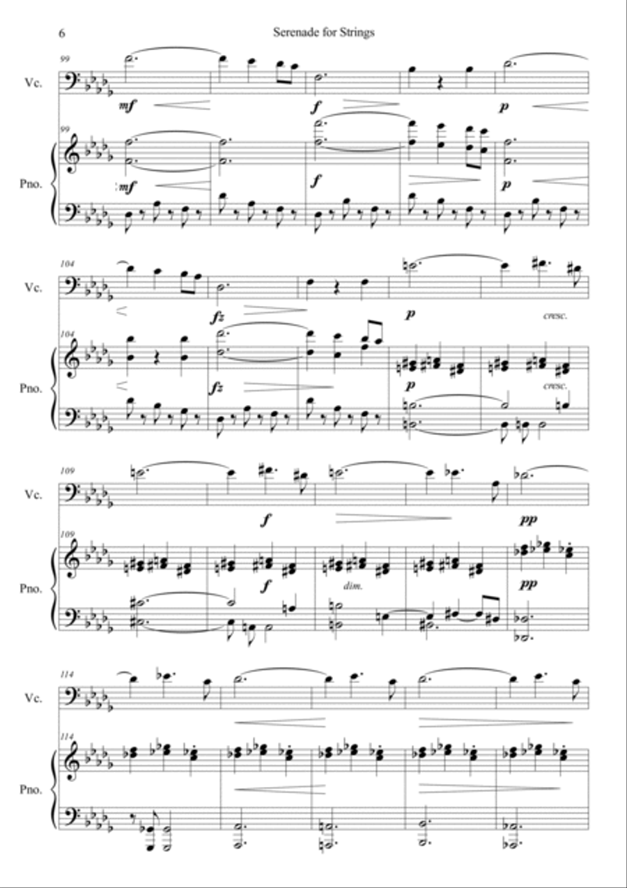 Serenade for Strings in E Major Op.22, II String Orchestra scores gallery preview page 6